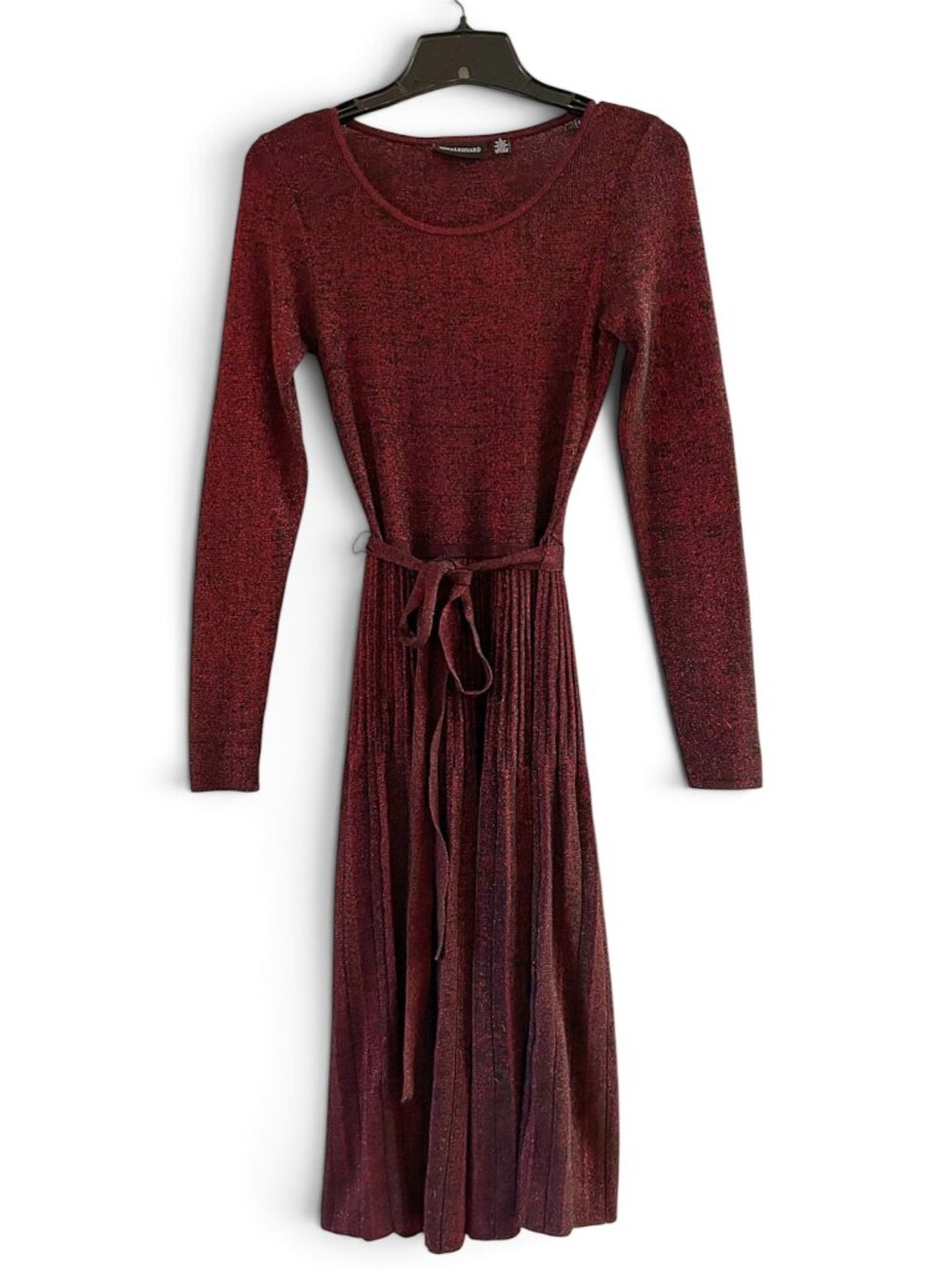 Nordstrom Long Sleeve Burgundy Stretch Knit Midi Holliday Party Dress Small NEW